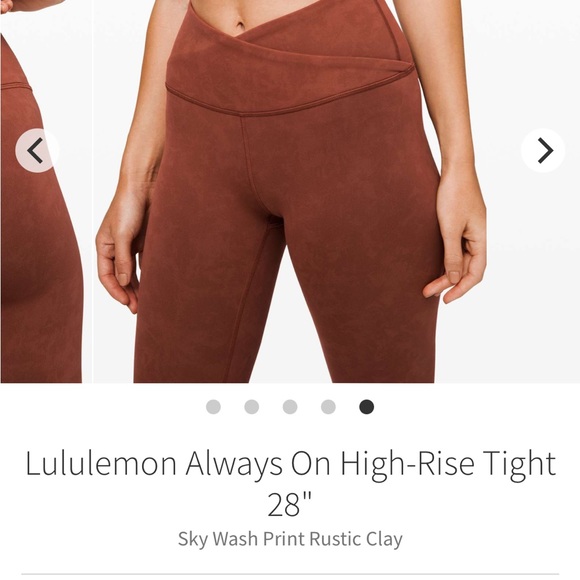 LULULEMON Always On Tight legging size 12 Skywash Rustic Clay Everlux 28” - Picture 2 of 9